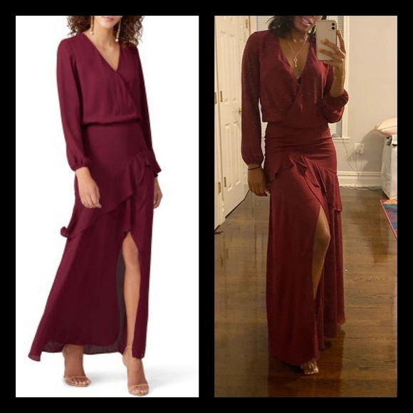 krisa Red Layered Gown - Picture 1 of 6